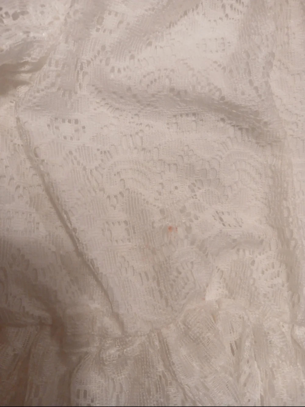 Little Lass White Lace Peplum Top with Res Rose Accent - Picture 7 of 7